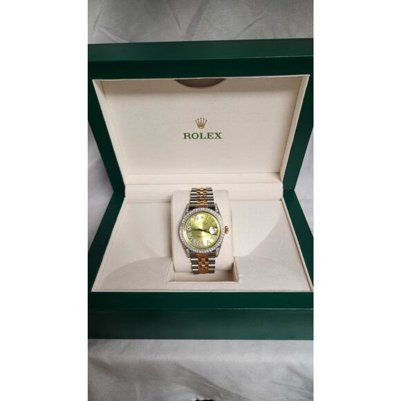 1969 Rolex 36mm Datejust 1603 Diamond - Green Dial - Two-Tone Jubilee PPSI344815 - Picture 4 of 13
